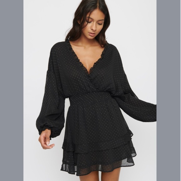 Dynamite V-Neck Ruffled Dress - Picture 1 of 9